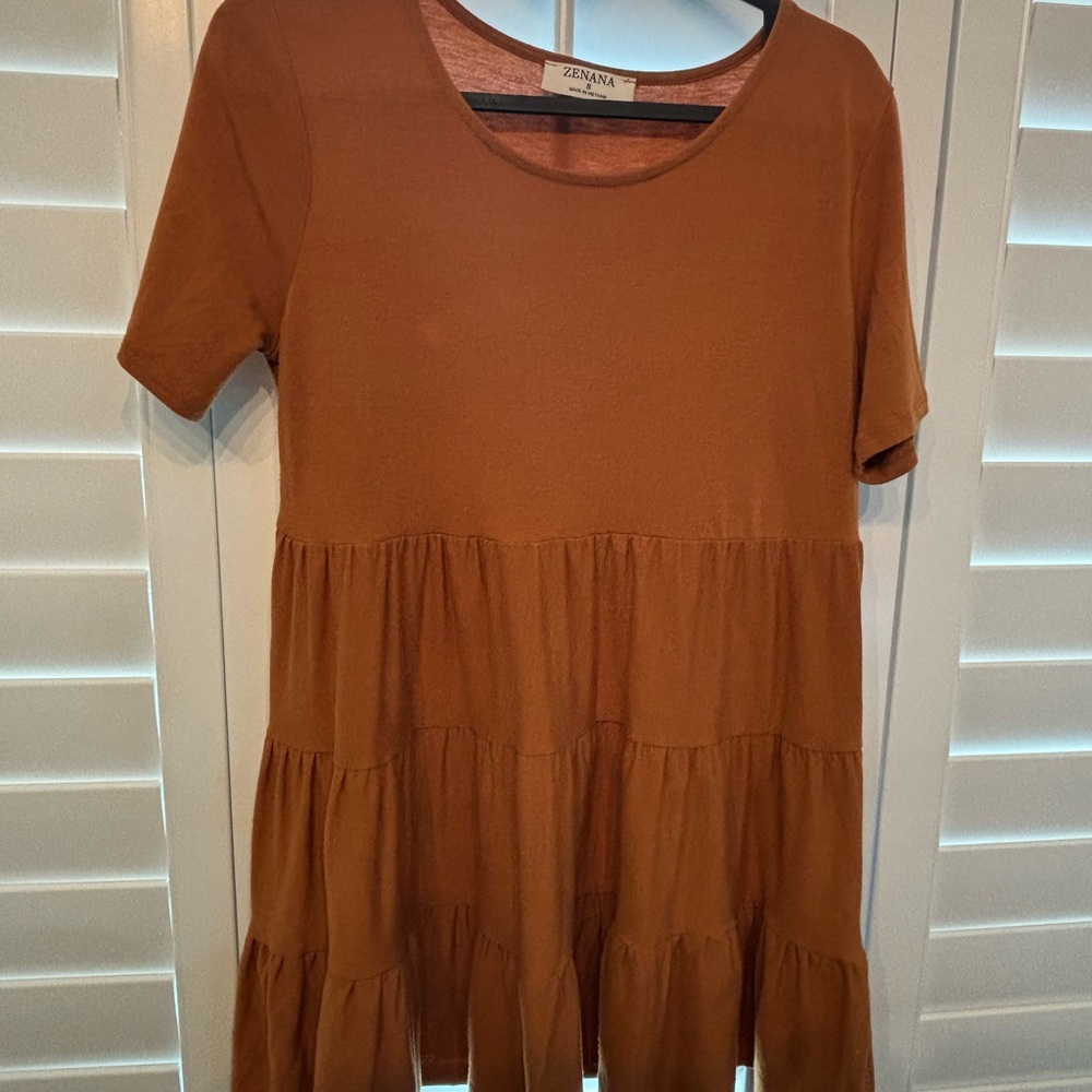 Brown Tiered Blouse
